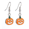 Halloween Alloy Pumpkin Earrings With Bat Spider And Ghost Cartoon Charms In A Fun Punk Hip Hop Style