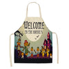 Halloween Apron Cotton Linen Castle Pumpkin Creative Apron Graphic Customization Kitchen Household Oil-Proof Anti-Fouling Apron