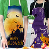 Halloween Apron Cotton Linen Castle Pumpkin Creative Apron Graphic Customization Kitchen Household Oil-Proof Anti-Fouling Apron