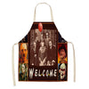 Halloween Apron Cotton Linen Castle Pumpkin Creative Apron Graphic Customization Kitchen Household Oil-Proof Anti-Fouling Apron