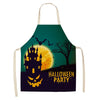 Halloween Apron Cotton Linen Castle Pumpkin Creative Apron Graphic Customization Kitchen Household Oil-Proof Anti-Fouling Apron