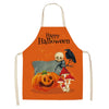 Halloween Apron Cotton Linen Castle Pumpkin Creative Apron Graphic Customization Kitchen Household Oil-Proof Anti-Fouling Apron