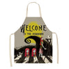 Halloween Apron Cotton Linen Castle Pumpkin Creative Apron Graphic Customization Kitchen Household Oil-Proof Anti-Fouling Apron