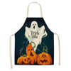 Halloween Apron Cotton Linen Castle Pumpkin Creative Apron Graphic Customization Kitchen Household Oil-Proof Anti-Fouling Apron