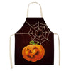 Halloween Apron Cotton Linen Castle Pumpkin Creative Apron Graphic Customization Kitchen Household Oil-Proof Anti-Fouling Apron