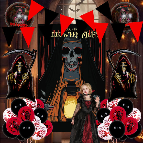 Halloween Balloon Arch Set With Round Balloons And Latex Material For Party Decoration