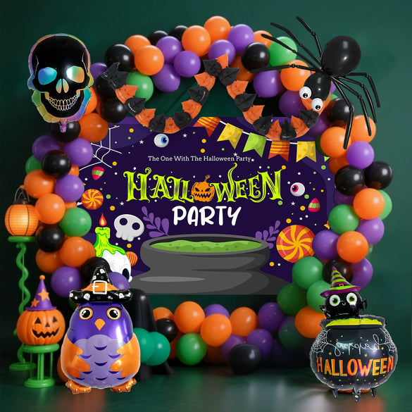 Halloween Balloon Arch Set With Round Latex Balloons For Party Decoration