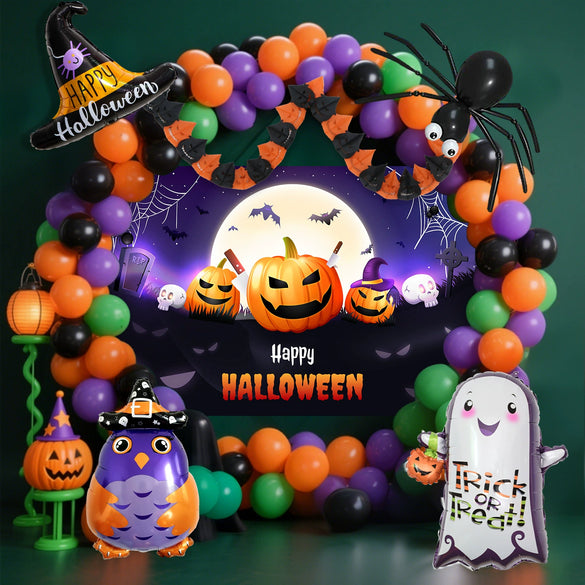 Halloween Balloon Arch Set With Round Latex Balloons For Party Decoration