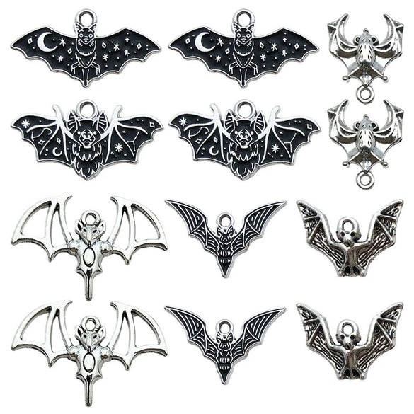 Halloween Bat Jewelry Diy Pendant Bracelet Earrings Necklace Accessories In Alloy Electroplated