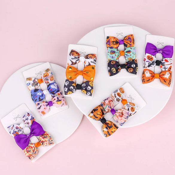 Halloween Children'S Bow Hairpin Three-Piece Set Wholesale Gooddiy