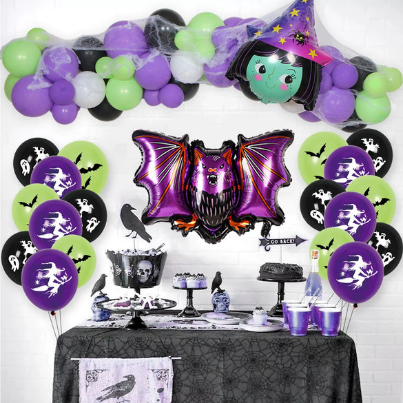 Halloween Decoration Aluminum Film And Latex Balloon Suit Round Shape