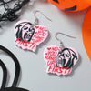 Halloween Earrings Pink Ghost Letters Acrylic Uninlaid Geometric Design Women's