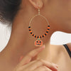 Halloween Earrings Zinc Alloy Geometric Pumpkin Bat Skull Dripping Oil Style