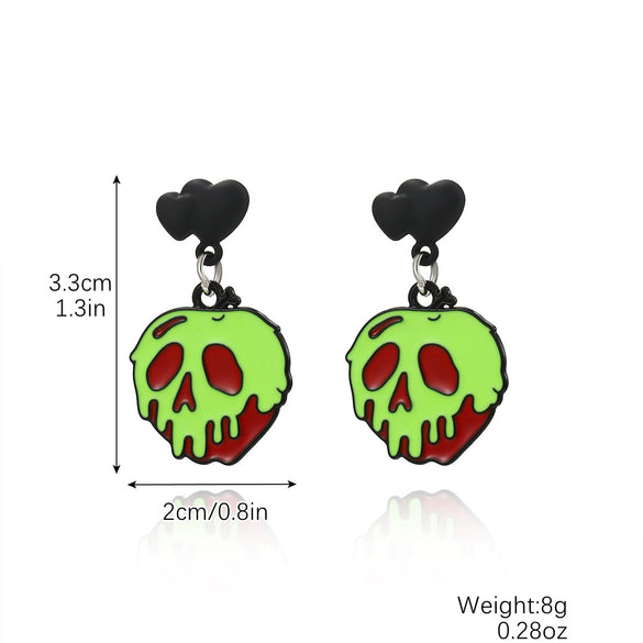 Halloween Earrings Zinc Alloy Geometric Pumpkin Bat Skull Dripping Oil Style