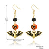 Halloween Earrings Zinc Alloy Geometric Pumpkin Bat Skull Dripping Oil Style