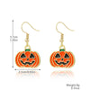 Halloween Earrings Zinc Alloy Geometric Pumpkin Bat Skull Dripping Oil Style