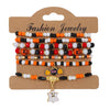 Halloween Funny Skull Rice Bead Bracelet Mixed Material Geometric Pattern Inlaid With Crystal Unisex