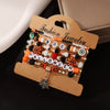 Halloween Funny Skull Rice Bead Bracelet Mixed Material Geometric Pattern Inlaid With Crystal Unisex