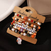 Halloween Funny Skull Rice Bead Bracelet Mixed Material Geometric Pattern Inlaid With Crystal Unisex
