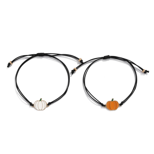 Halloween Ghost Pumpkin Cartoon Elements Alloy Electroplated Funny Drawstring Bracelet For Women
