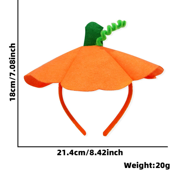 Halloween Headband Cartoon Pumpkin Shape Cloth Headwear Semi Manual Semi Mechanical Masquerade Dress Up