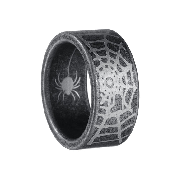 Halloween Insect Pattern Titanium Steel Ring With Electroplating