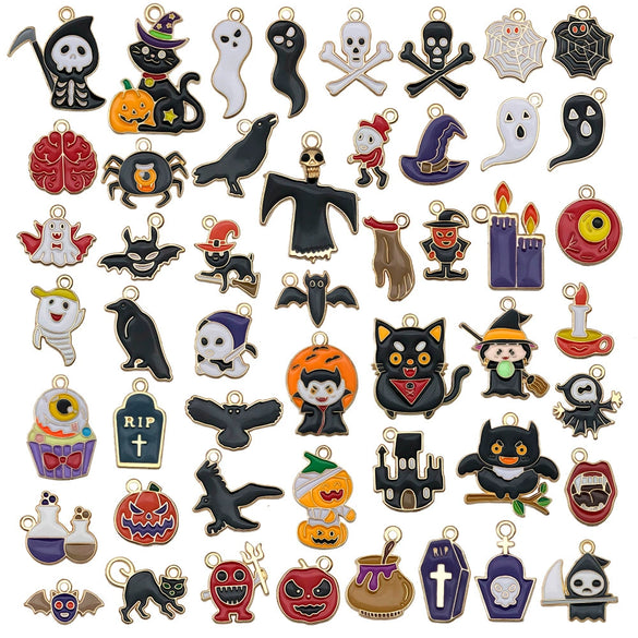 Halloween Jewelry Accessories Zinc Alloy Pumpkin Ghost Pendant Dripping Oil Style