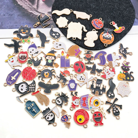 Halloween Jewelry Accessories Zinc Alloy Pumpkin Ghost Pendant Dripping Oil Style