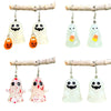 Halloween Luminous Resin Handmade Earrings With Stereo White Ghost Pumpkin Corn Sugar Heart Pendant And Cartoon Characters Pattern