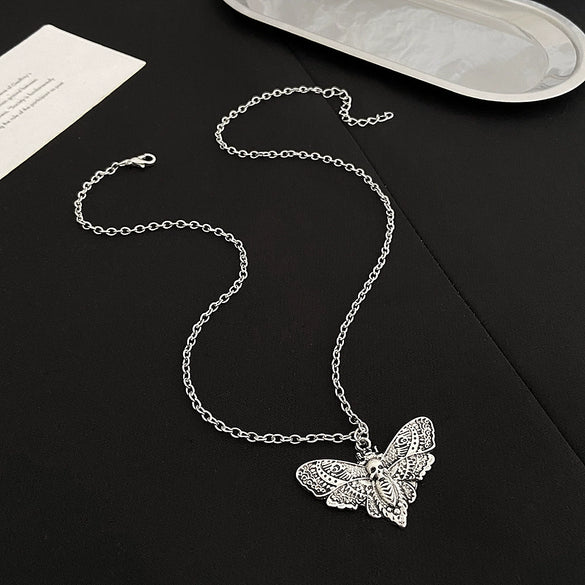 Halloween Moth Skull Pendant Necklace In Alloy With Electroplating Punk Style Unisex Animal Pattern