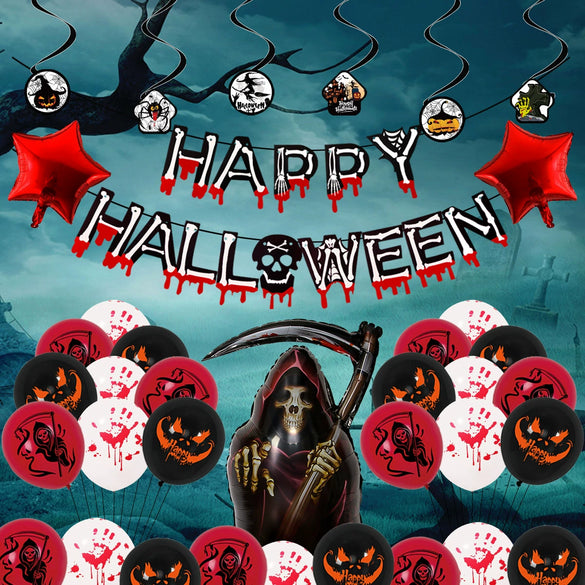 Halloween Party Balloon Aluminum Film And Foil Round Ornament Balloon