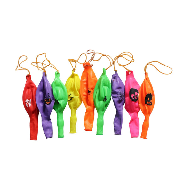 Halloween Party Balloon Latex Round Pat Ball With Rubber Band And Bat Decoration