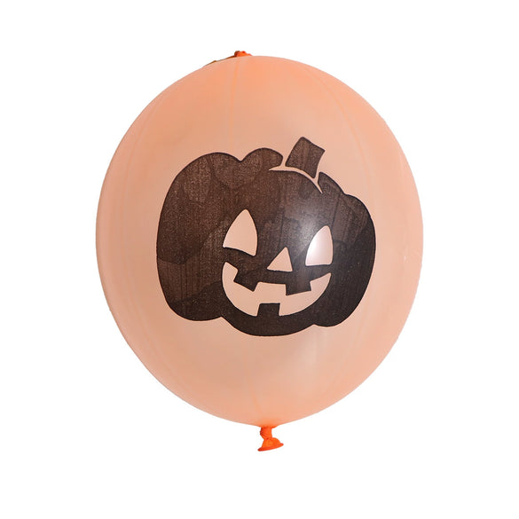 Halloween Party Balloon Latex Round Pat Ball With Rubber Band And Bat Decoration