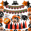 Halloween Party Decoration Balloon Suit With Pumpkin Flag Tassel Latex And Aluminum Film Round Shape