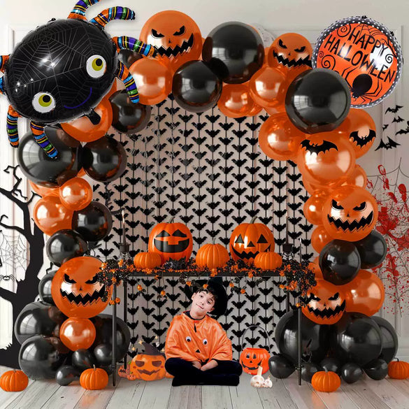 Halloween Pumpkin Ghost Latex Round Aluminum Film Balloon Package For Decoration