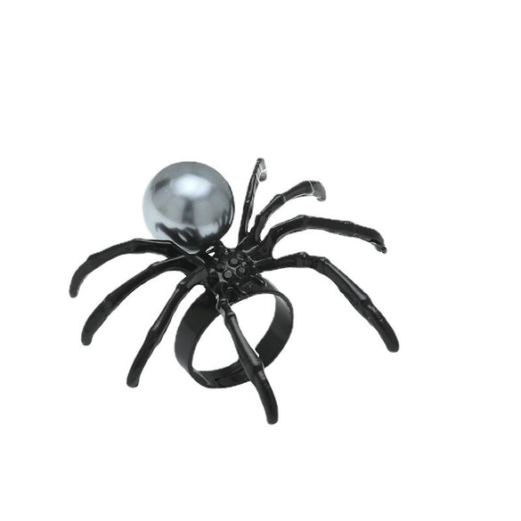 Halloween Punk Hiphop Dark Alloy Spider Ring With Environmental Protection Treatment
