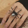 Halloween Punk Hiphop Dark Alloy Spider Ring With Environmental Protection Treatment