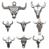 Halloween Retro Style Zinc Alloy Skull And Bull Head Pendant Jewelry Accessories With Electroplating