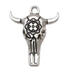 Halloween Retro Style Zinc Alloy Skull And Bull Head Pendant Jewelry Accessories With Electroplating