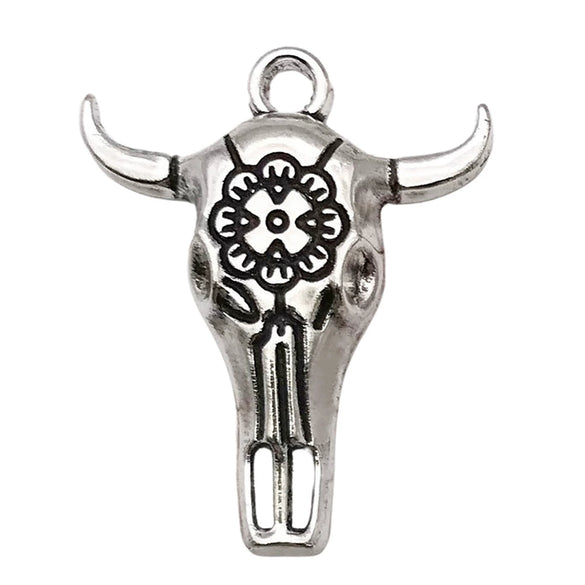 Halloween Retro Style Zinc Alloy Skull And Bull Head Pendant Jewelry Accessories With Electroplating