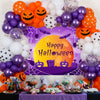 Halloween Round Latex Balloon Party Decoration With Rain Silk Curtain Arrangement And Print