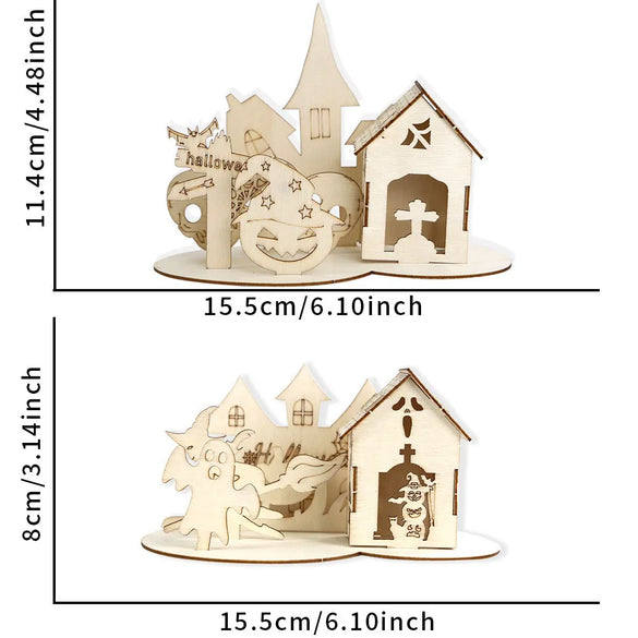 Halloween Simple Style House Wood Party Festival Ornaments