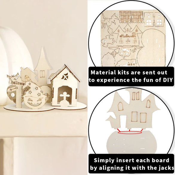 Halloween Simple Style House Wood Party Festival Ornaments