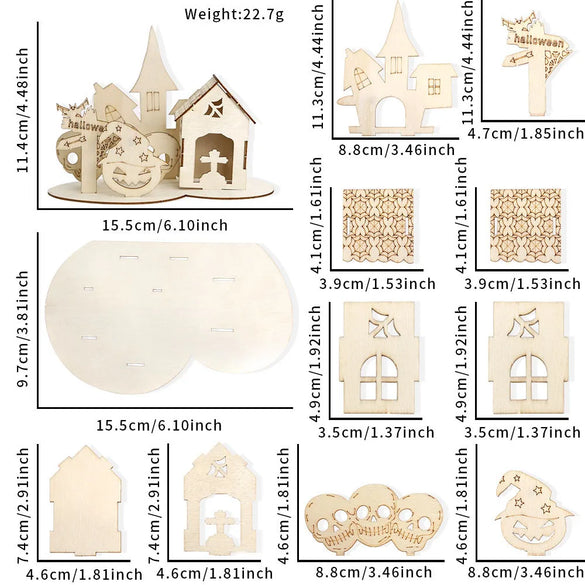 Halloween Simple Style House Wood Party Festival Ornaments