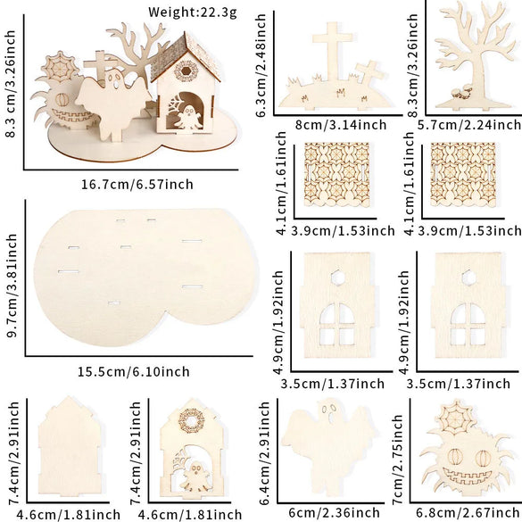 Halloween Simple Style House Wood Party Festival Ornaments