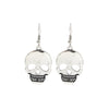 Halloween Skull And Ghost Earrings Geometric Alloy Ear Hooks With Glossy Electroplated Finish Novelty Horror Jewelry