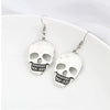 Halloween Skull And Ghost Earrings Geometric Alloy Ear Hooks With Glossy Electroplated Finish Novelty Horror Jewelry