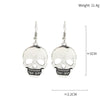 Halloween Skull And Ghost Earrings Geometric Alloy Ear Hooks With Glossy Electroplated Finish Novelty Horror Jewelry