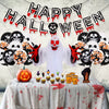 Halloween Tablecloth With Bloody Hand Design And Black Orange Sequins Aluminum Film And Foil Ghost Decorations Round Ornament Balloon And Nordic Flag
