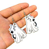 Halloween Thanksgiving Acrylic Double Sided Printed Earrings With Pumpkin White Ghost Cow Black Cat Pendant In Cartoon Animal Zodiac Design For Women
